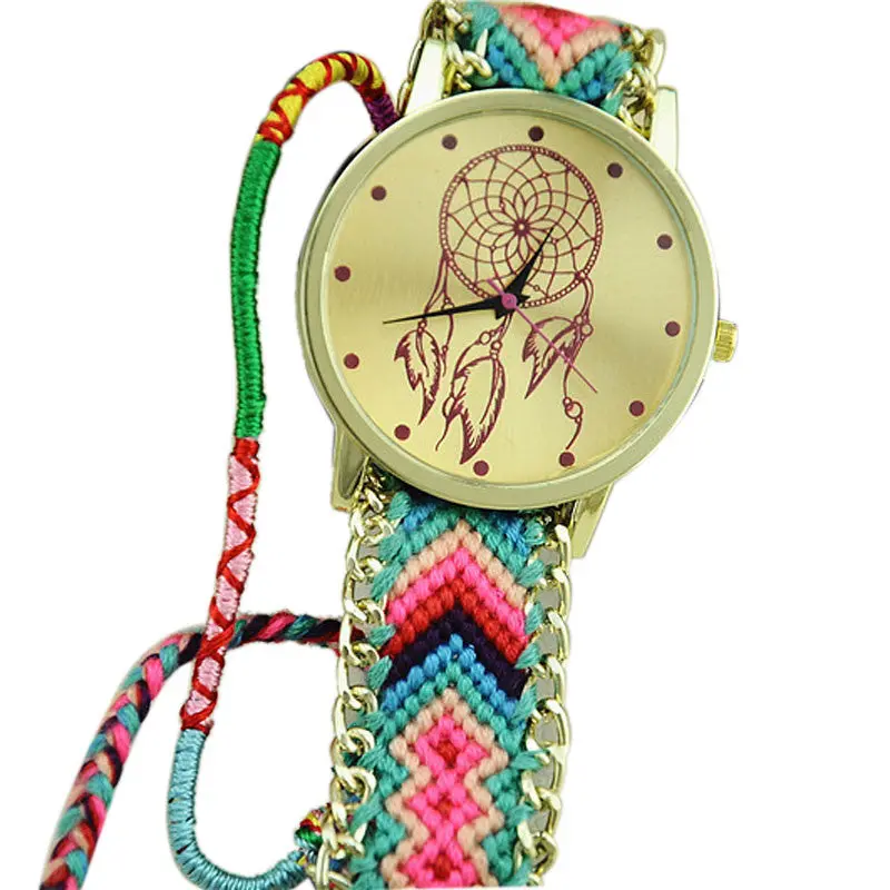 Watch Women Dress Watch Dreamcatcher Friendship Bracelet Watches Braid Handmade Quartz Hour 1