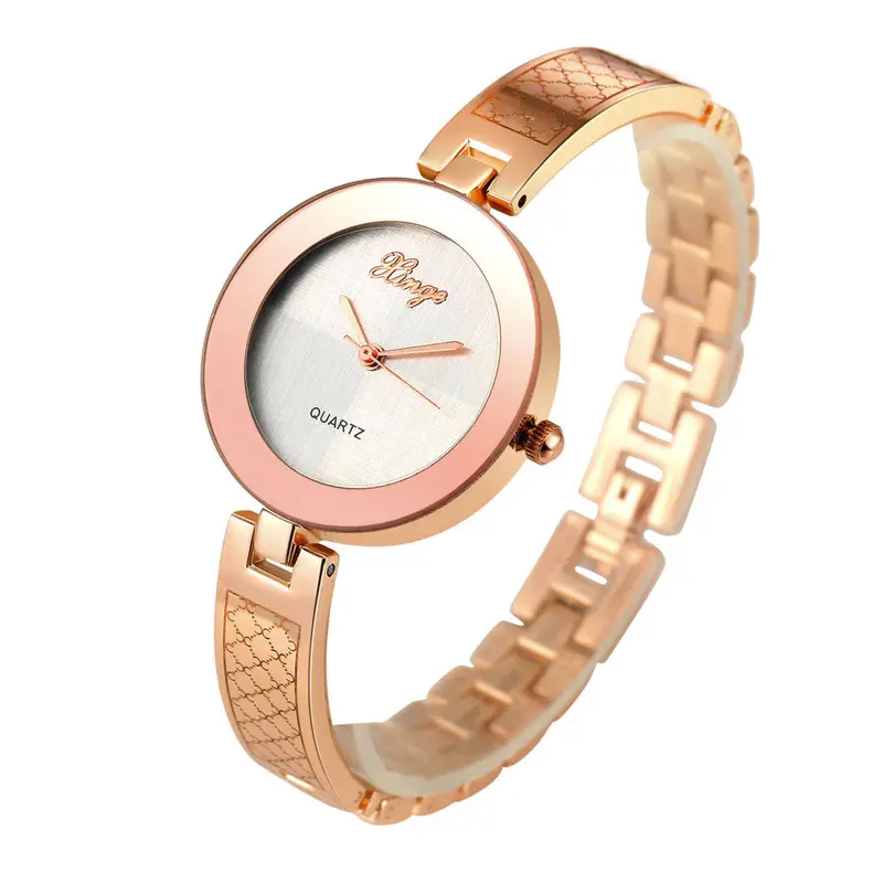 Watch Women Famous Rhinestone Bangle Gold Watch And Bracelet Set 386R Gift Feida 2