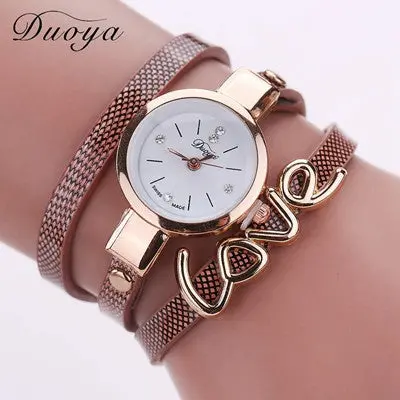 Watch Women Love Handmade Bracelet Wristwatch Strap Dress Rhinestone Watches Style Relogio Feminino 1