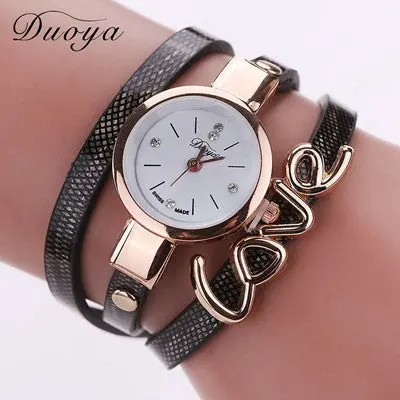 Watch Women Love Handmade Bracelet Wristwatch Strap Dress Rhinestone Watches Style Relogio Feminino 2