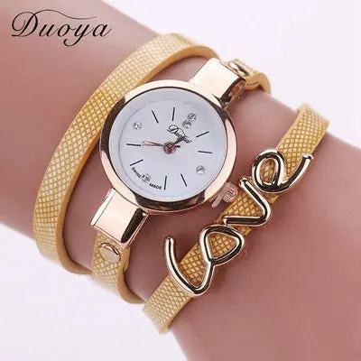 Watch Women Love Handmade Bracelet Wristwatch Strap Dress Rhinestone Watches Style Relogio Feminino 4
