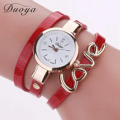 Watch Women Love Handmade Bracelet Wristwatch Strap Dress Rhinestone Watches Style Relogio Feminino 6