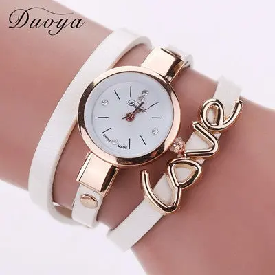 Watch Women Love Handmade Bracelet Wristwatch Strap Dress Rhinestone Watches Style Relogio Feminino 7