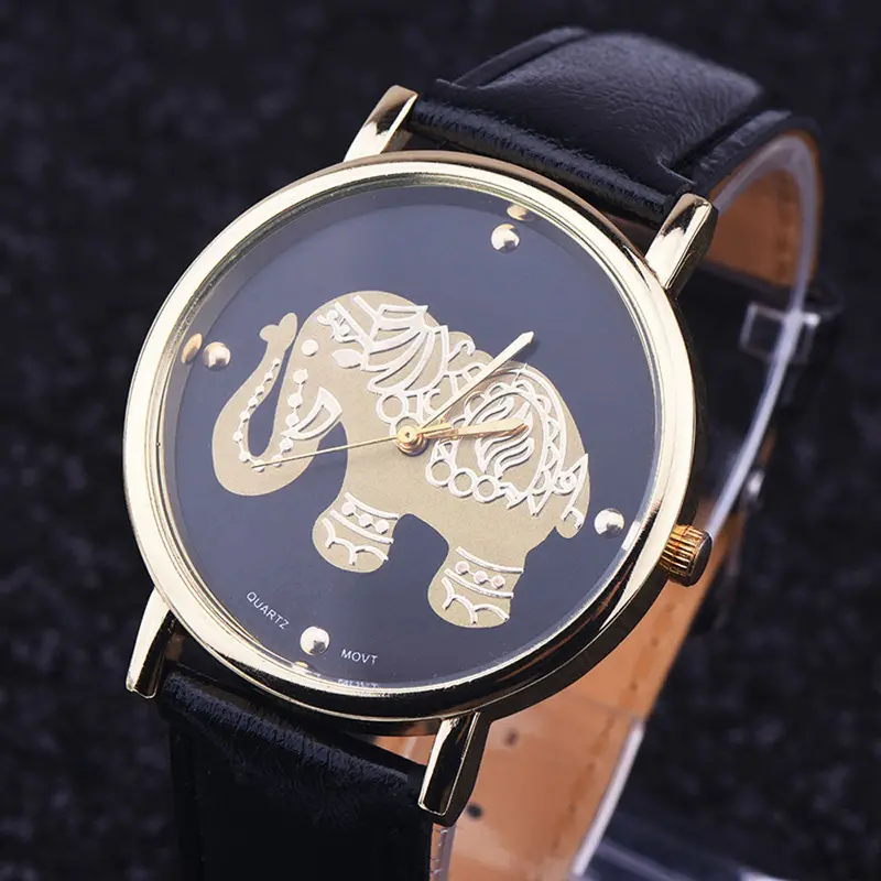 Watch Women Top Luxury Casual Quartz Watches Lady Relojes Mujer Women Montre Girl Dress Clock Elephant Print 1