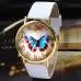 Watch Womens Butterfly Style Pu Leather Band Analog Quartz Wrist Watch Relojes Mujer 3