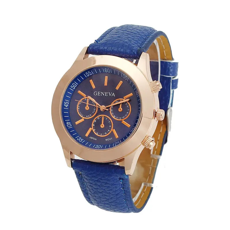 Watche Women Men Casual Watches Geneva Faux Leather Quartz Analog Wrist Watch Dress Reloj 13 Colors 1