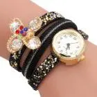 Watches For Girls Flower Analog Quartz Watch Women Luxury Crystal Dial Leather Band Bracelet Watch Reloj Mujer 1