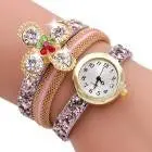 Watches For Girls Flower Analog Quartz Watch Women Luxury Crystal Dial Leather Band Bracelet Watch Reloj Mujer 4