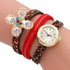 Watches For Girls Flower Analog Quartz Watch Women Luxury Crystal Dial Leather Band Bracelet Watch Reloj Mujer 5