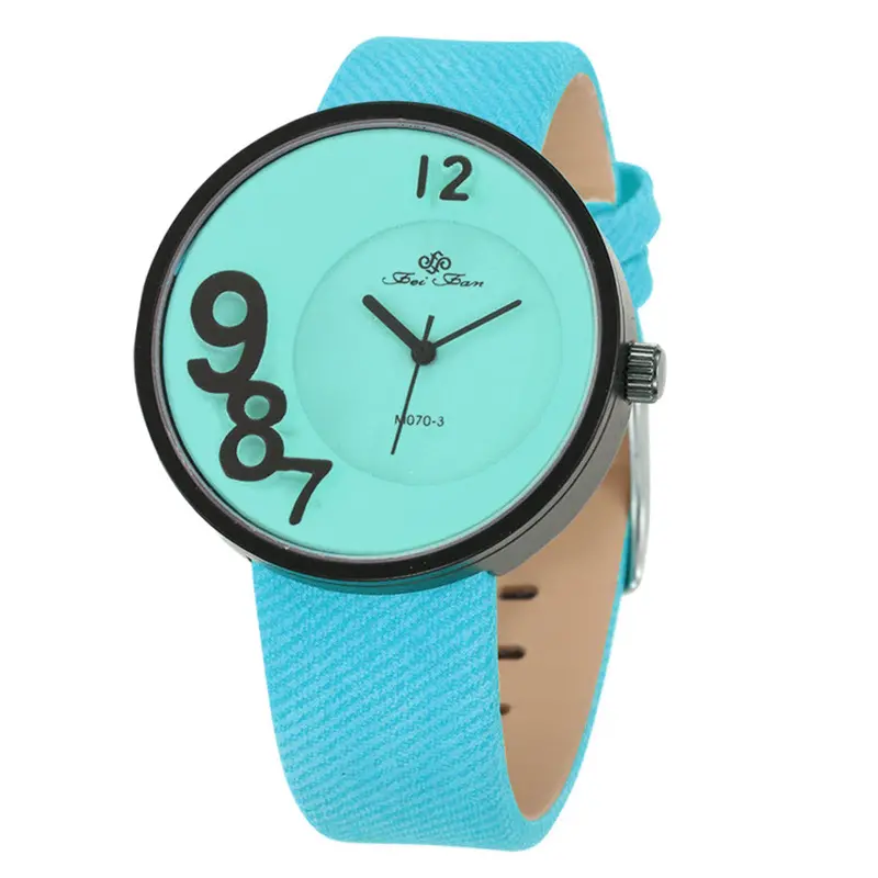Watches Funny Number Leather Strap Creative Analog Clocks Dress Wristwatches Quartz Watches Reloj Hombre 1