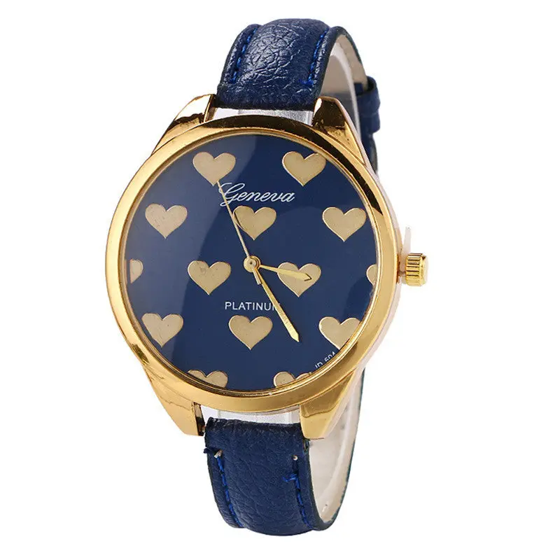 Watches Leather Band Sweet Heart Shaped Alloy Dial Quartz-Watch Casual Vintage Relogio Feminino Clock Women Feida 2