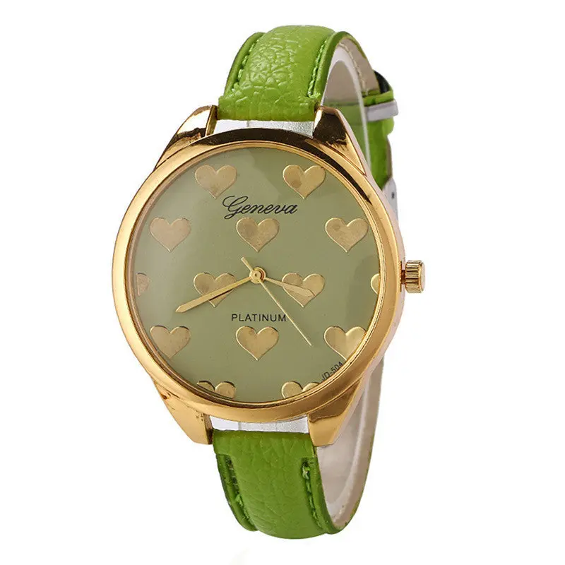 Watches Leather Band Sweet Heart Shaped Alloy Dial Quartz-Watch Casual Vintage Relogio Feminino Clock Women Feida 3