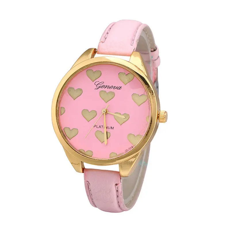 Watches Leather Band Sweet Heart Shaped Alloy Dial Quartz-Watch Casual Vintage Relogio Feminino Clock Women Feida 4