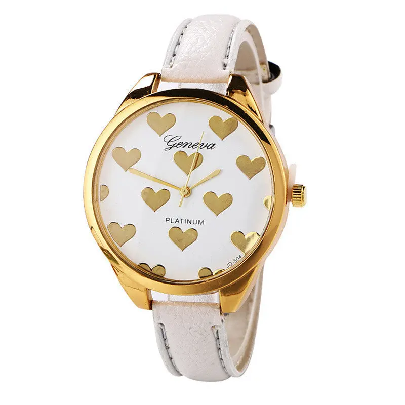 Watches Leather Band Sweet Heart Shaped Alloy Dial Quartz-Watch Casual Vintage Relogio Feminino Clock Women Feida 5