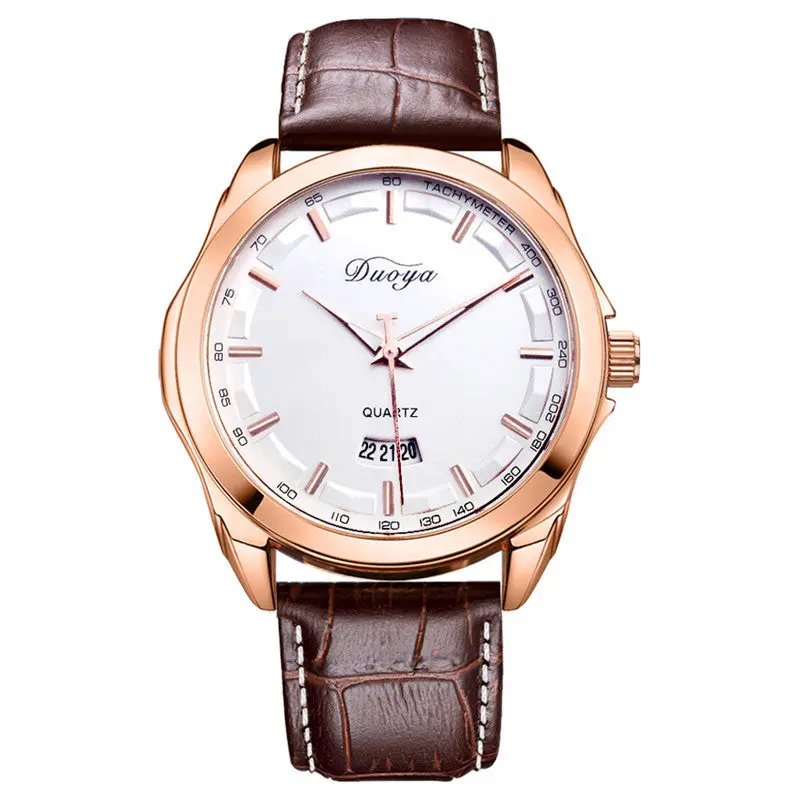 Watches Luxury Mens Wristwatch Leather Analog Stainless Steel Quartz Watch Montre 2
