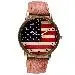 Watches Men American Flag Pattern Top Luxury Military Army Pu Leather Band Watch Relogio Masculino 2