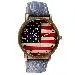 Watches Men American Flag Pattern Top Luxury Military Army Pu Leather Band Watch Relogio Masculino 3
