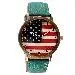 Watches Men American Flag Pattern Top Luxury Military Army Pu Leather Band Watch Relogio Masculino 4