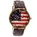 Watches Men American Flag Pattern Top Luxury Military Army Pu Leather Band Watch Relogio Masculino 5