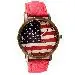 Watches Men American Flag Pattern Top Luxury Military Army Pu Leather Band Watch Relogio Masculino 7