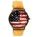 Watches Men American Flag Pattern Top Luxury Military Army Pu Leather Band Watch Relogio Masculino 9