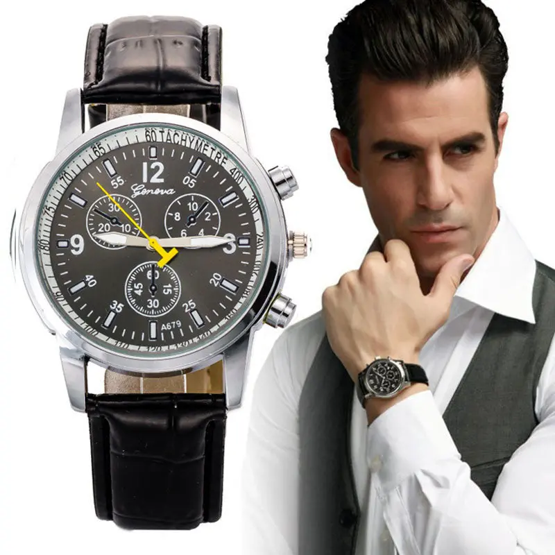 Watches Men Luxury Brand Men Watch Relogio Wristwatches Fashion Men's Leather Strap Quartz Watch 1