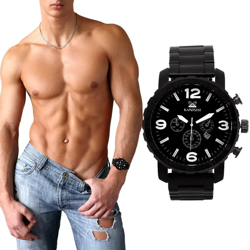 Watches Men Luxury Gift Sport Business Etiquette Date Stainless Steel Quartz Watch Fast Shipping China Post Air 1