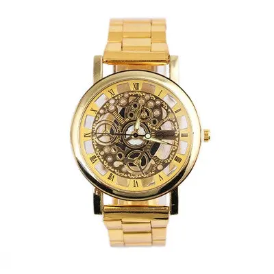 Watches Men Top Luxury Golden Silver Stainless Steel Strip Military Army Clock Mechanical Gear Watchrelogio Masculino 1