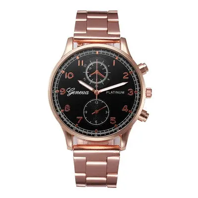 Watches Men Women Geneva Stainless Steel Band Clock Analog Quartz Wrist Watch Relogio Masculino 1