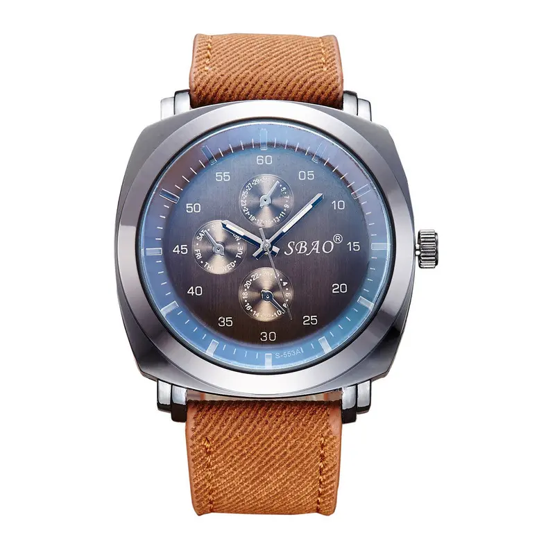 Watches Mens Watches Top Luxury Leather Band Stainless Steel Sport Quartz Watch Men Wrist Watch Famous 2