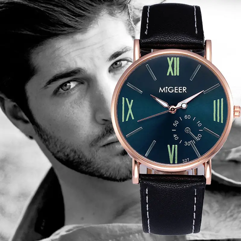 Watches Top Luxury Military Army Pu Leather Relogio Masculino Mens Analog Clock Wrist Watch 1