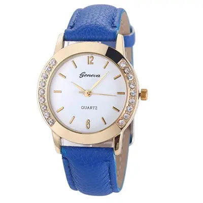 Watches Women Geneva Leather Watch Women Crystal Dress Relogio Analog Quartz Feminino Reloj Montre Hours 4
