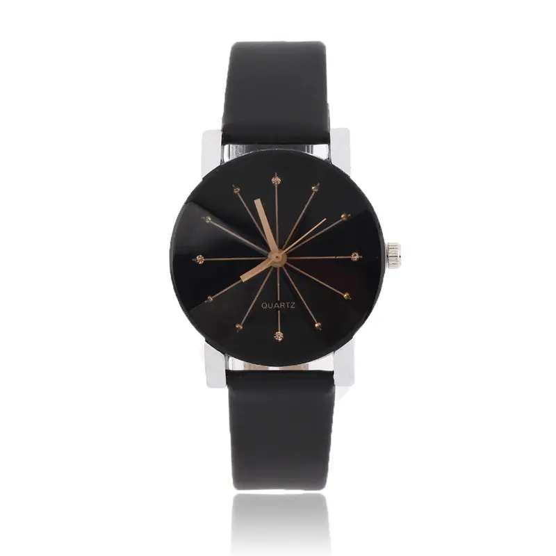 Watchwatches Lovers Pu Leather Band Quartz Analog Wrist Watch 1