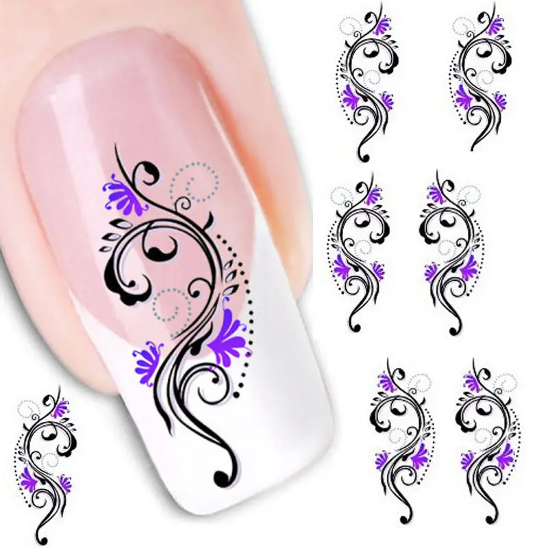 Water Transfer Slide Decal Sticker Nail Art Tips Toe Decoration Xf1423 1