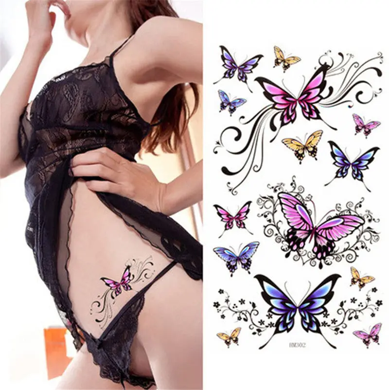 Waterproof Beautiful Butterfly Pattern Tattoo Stickers Temporary 1