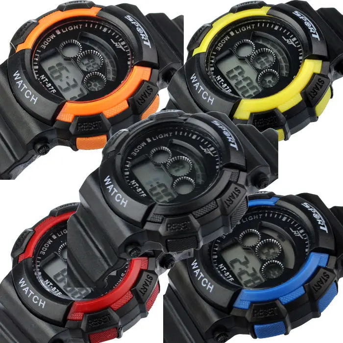 Waterproof Boys Sports Led Light Electronic Wrist Watch Feida 1