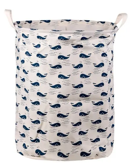 Waterproof Canvas Beam Laundry Basket Tree Bear Hedgehog Pattern Cotton Linen Washing Clothes Storage Basket 85300 1