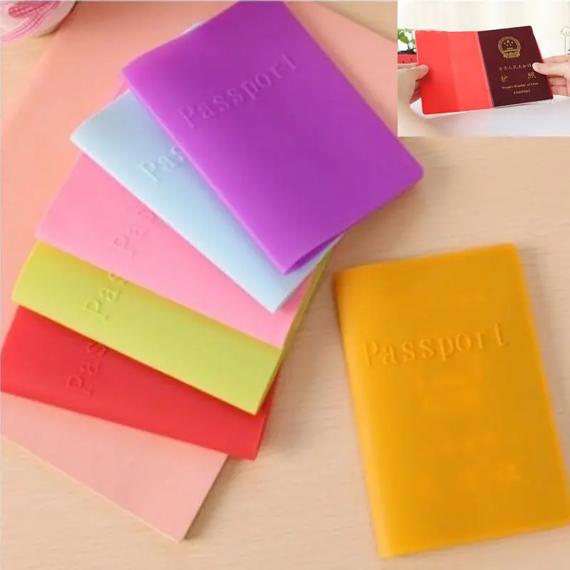 Waterproof Colorful Silicone Passport Cover Case Travel Ticket Holder 71176 1
