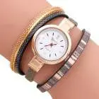 Wave Point Analog Quartz Watch Women Leather Band Watch Bracelet Watch Feida 1