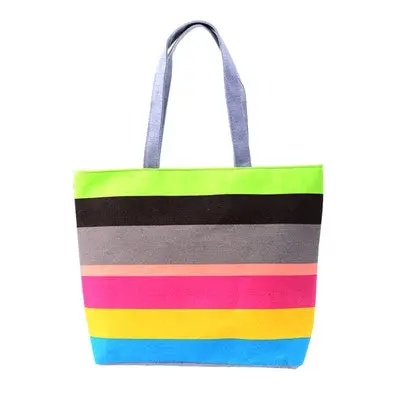 Wavy Stripes Shopping Handbag Shoulder Canvas Bag Women Bags Durable Women Ladies Shoulder Beach Bolsos 1