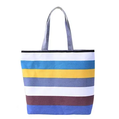 Wavy Stripes Shopping Handbag Shoulder Canvas Bag Women Bags Durable Women Ladies Shoulder Beach Bolsos 3