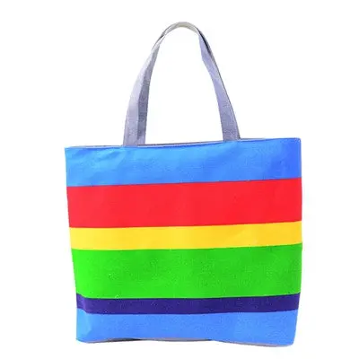 Wavy Stripes Shopping Handbag Shoulder Canvas Bag Women Bags Durable Women Ladies Shoulder Beach Bolsos 4