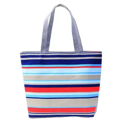 Wavy Stripes Shopping Handbag Shoulder Canvas Bag Women Bags Durable Women Ladies Shoulder Beach Bolsos 5