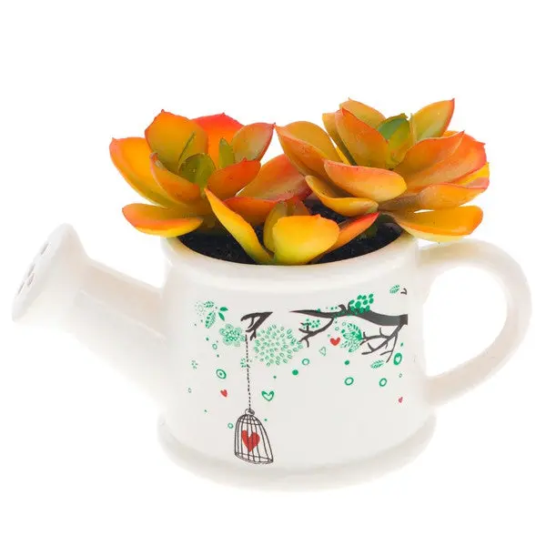 Wedding Party Decoration Artificial Flower In The White Ceramic Kettle Pot 88887 1