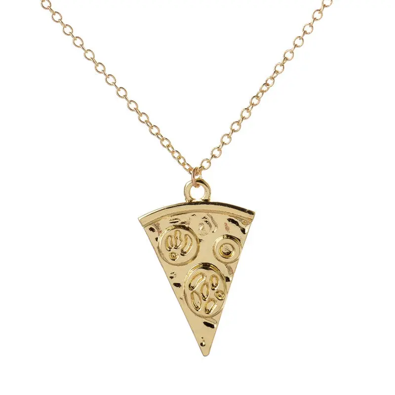Wedding Party Gifts Jewelry Necklace Pendant Necklace Brass Long Chain Pizza Statet Necklace N190 2