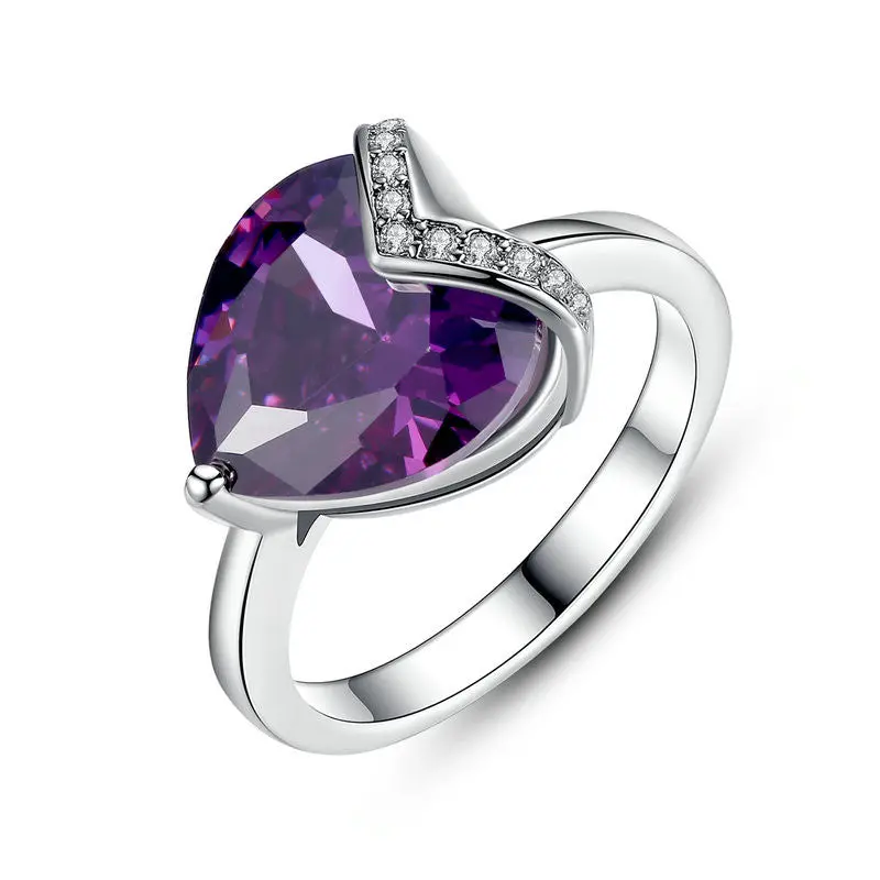 Wedding Ring Heart Shaped Big Stone Midi Finger Rings For Bijoux Femme R204 1