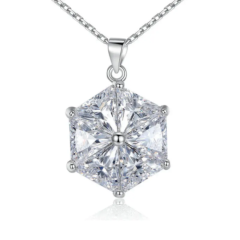 White Aaa Zircon Stone Necklaces Pendants With 41.5+5Cm Chain Anniversary N104-Wh 1