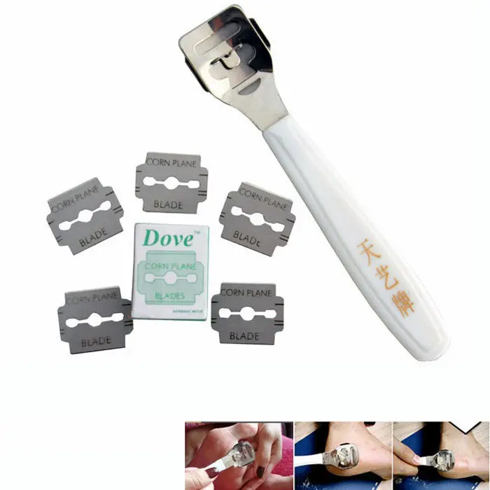 White Callus Corn Hard Skin Remover Shaver Foot Toolpedicure Kit Feet Blades Goforward 1