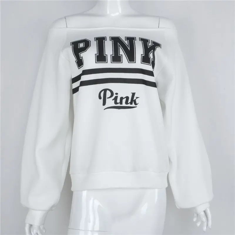 White Hoody Pink Hoodies Women's Tracksuits Svits Strapless Hoodie Sweatshirt Women Sudaderas Mujer Truien Dames 1