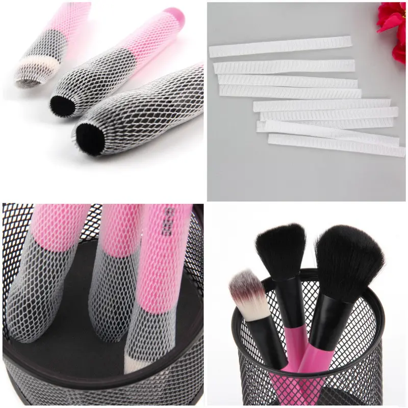 White Makeup 10 Pcsset Make Up Cosmetic Brushes Guards Most Mesh Protectors Cover Sheath Net 1